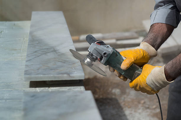 marble repair with angle grinder